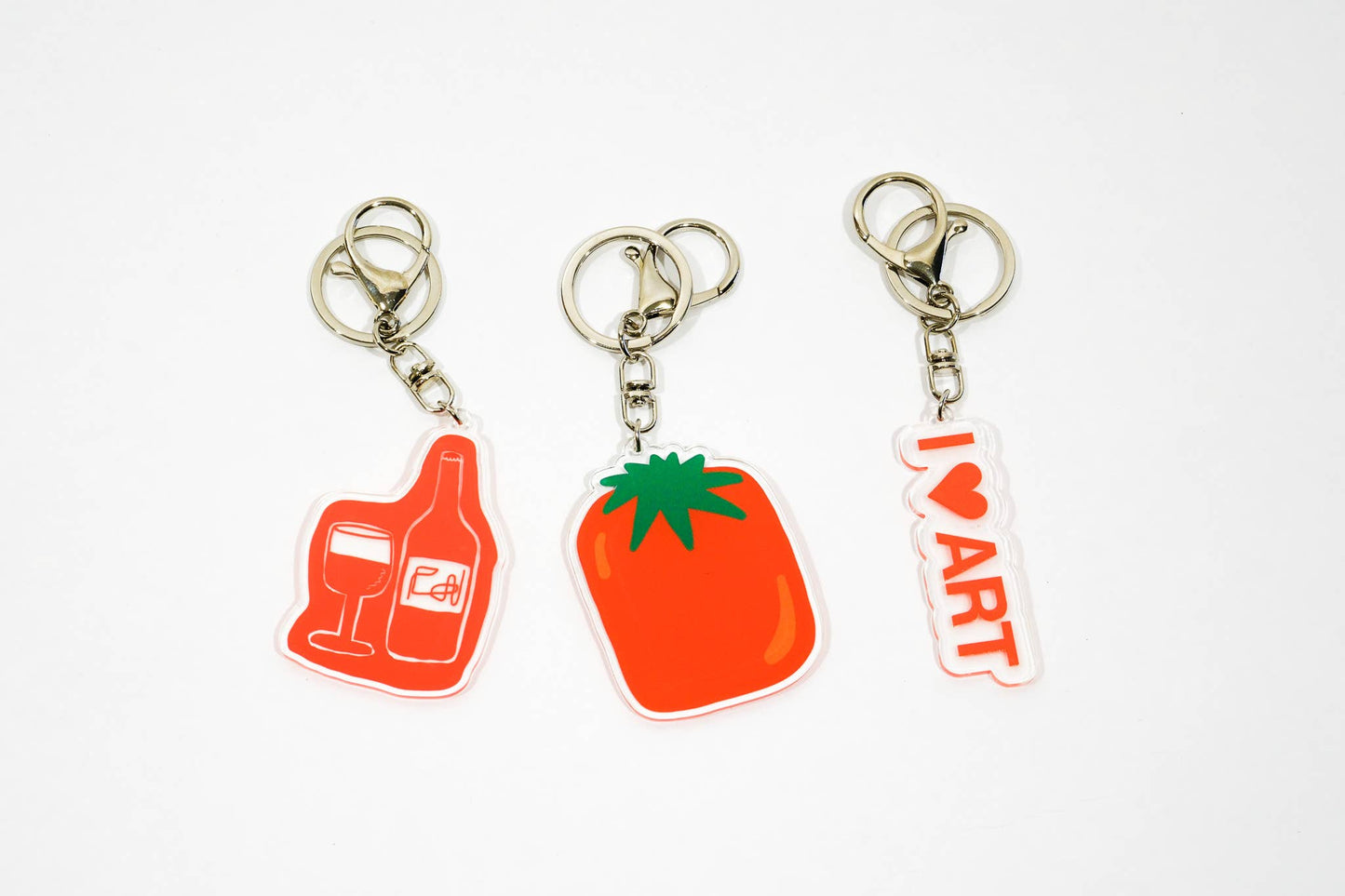 I Love ART recycled acrylic keychain / bag charm