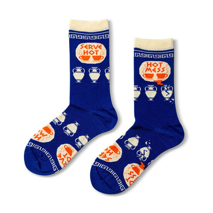 Serve Hot, Hot Mess - Small Crew Socks