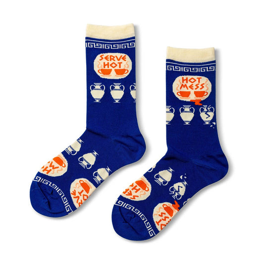 Serve Hot, Hot Mess - Small Crew Socks