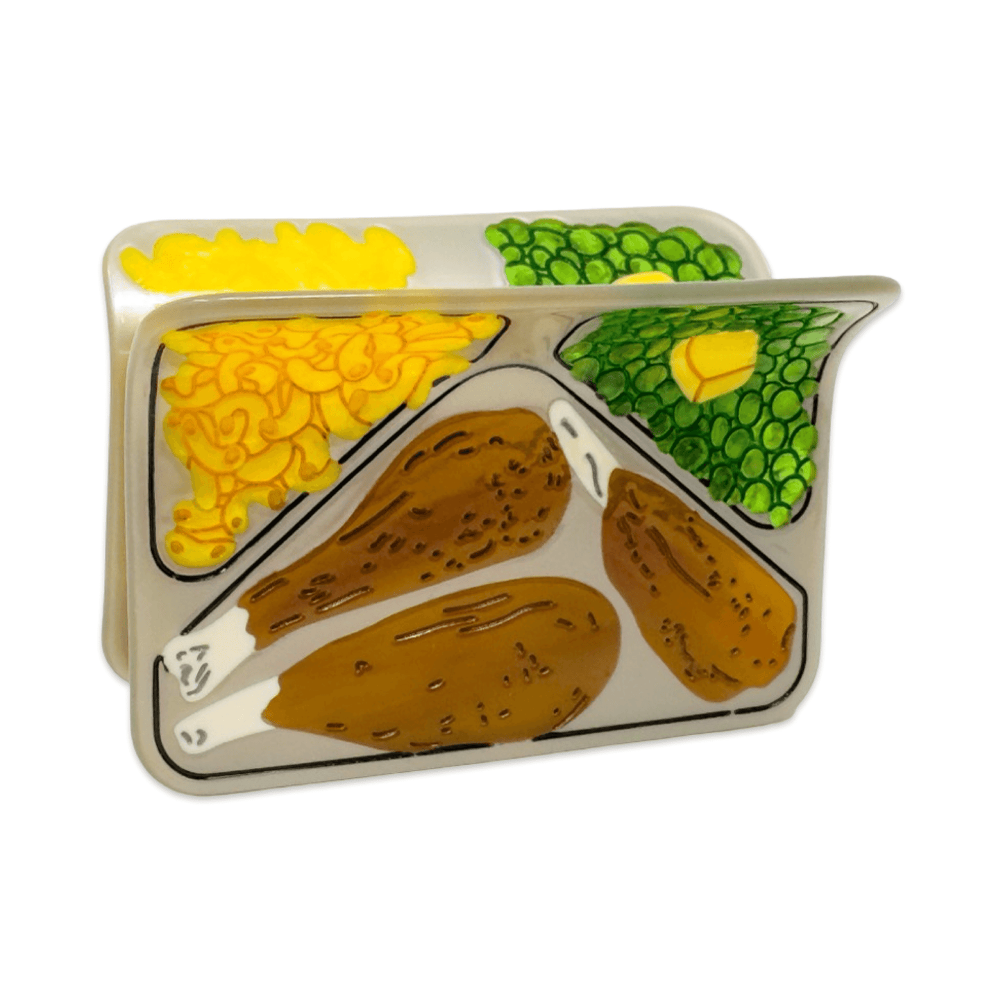 Large TV Dinner Hair Claw Clip