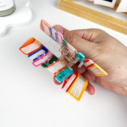 Stack of Books Hair Claw Clip