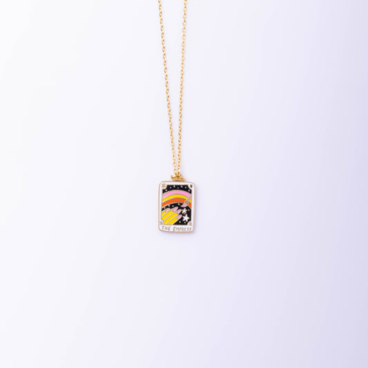 Tarot Empress Pendant Necklace - 22k Gold Gilded Jewelry