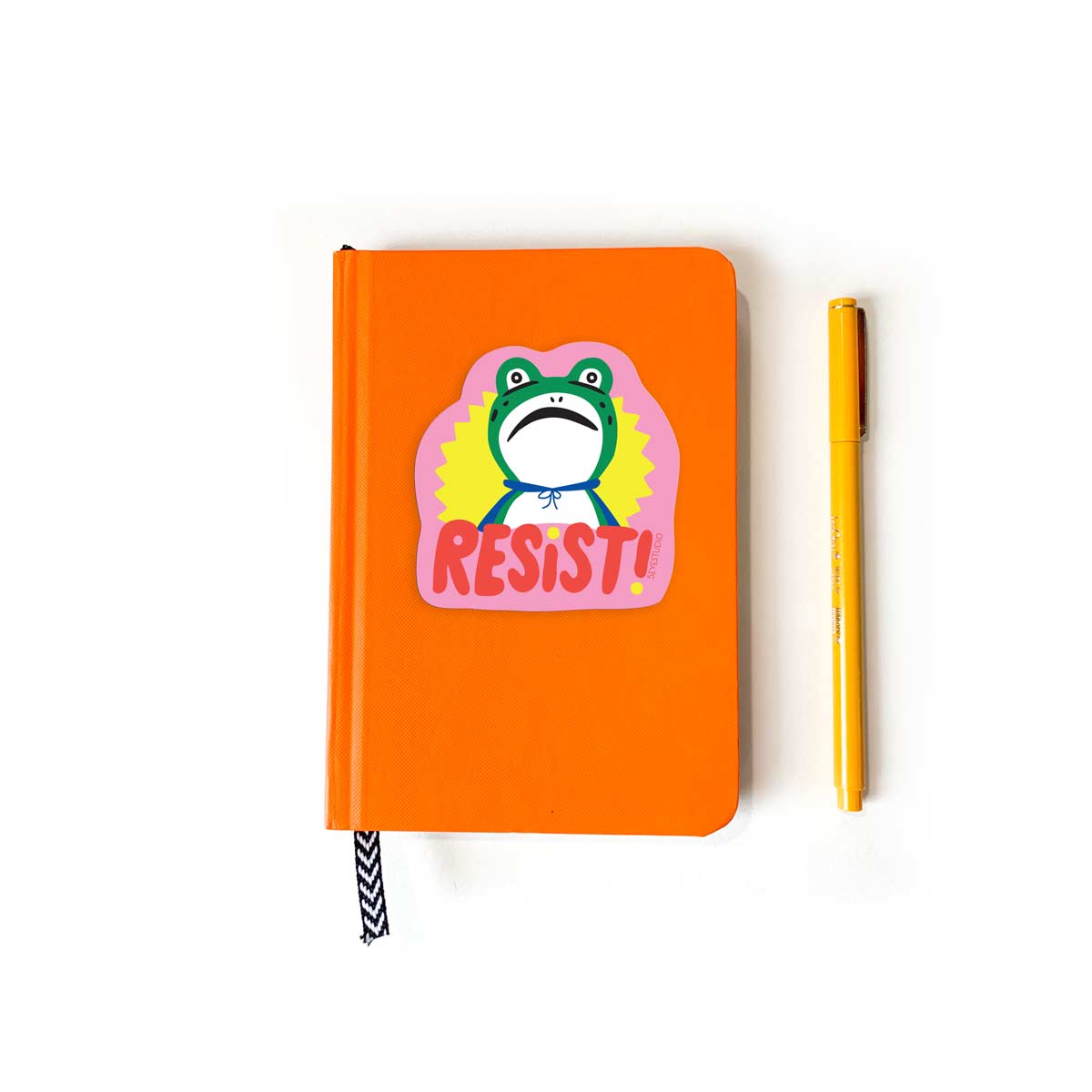 RESIST! Frog Vinyl Sticker