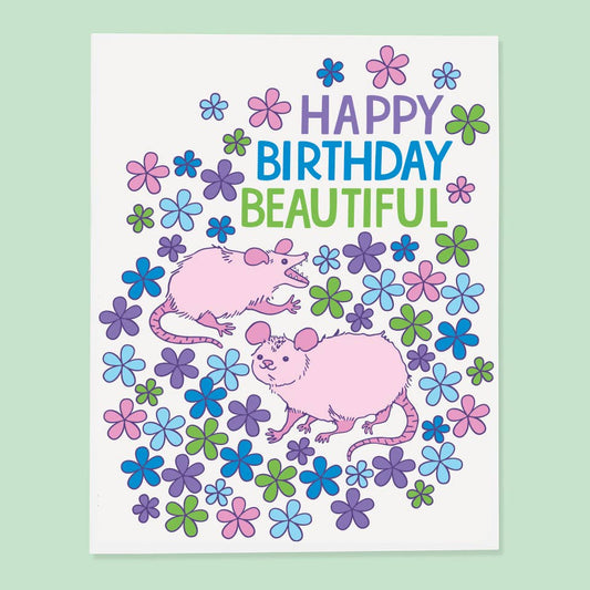 Opossum Birthday Card