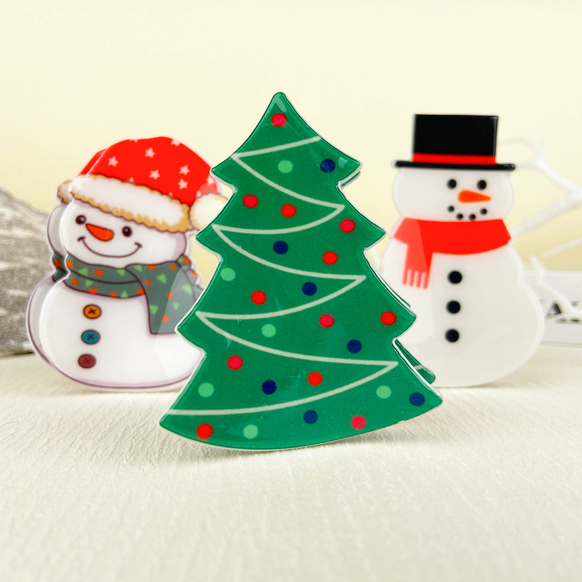 Snowman Hair Claw Clip