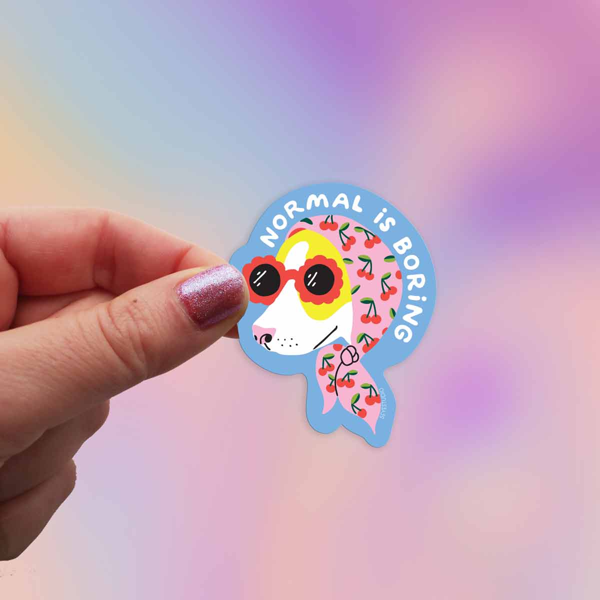 Normal is Boring Dog Vinyl Sticker