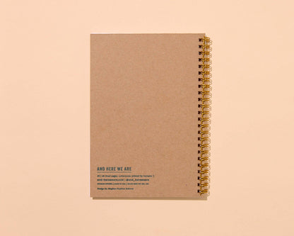Letterpress A5 Lined Spiral Notebook—Toile Cats Pattern