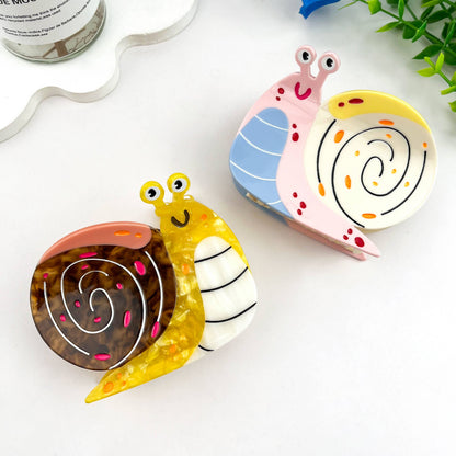 Happy Snail Hair Claw Clip: Pink