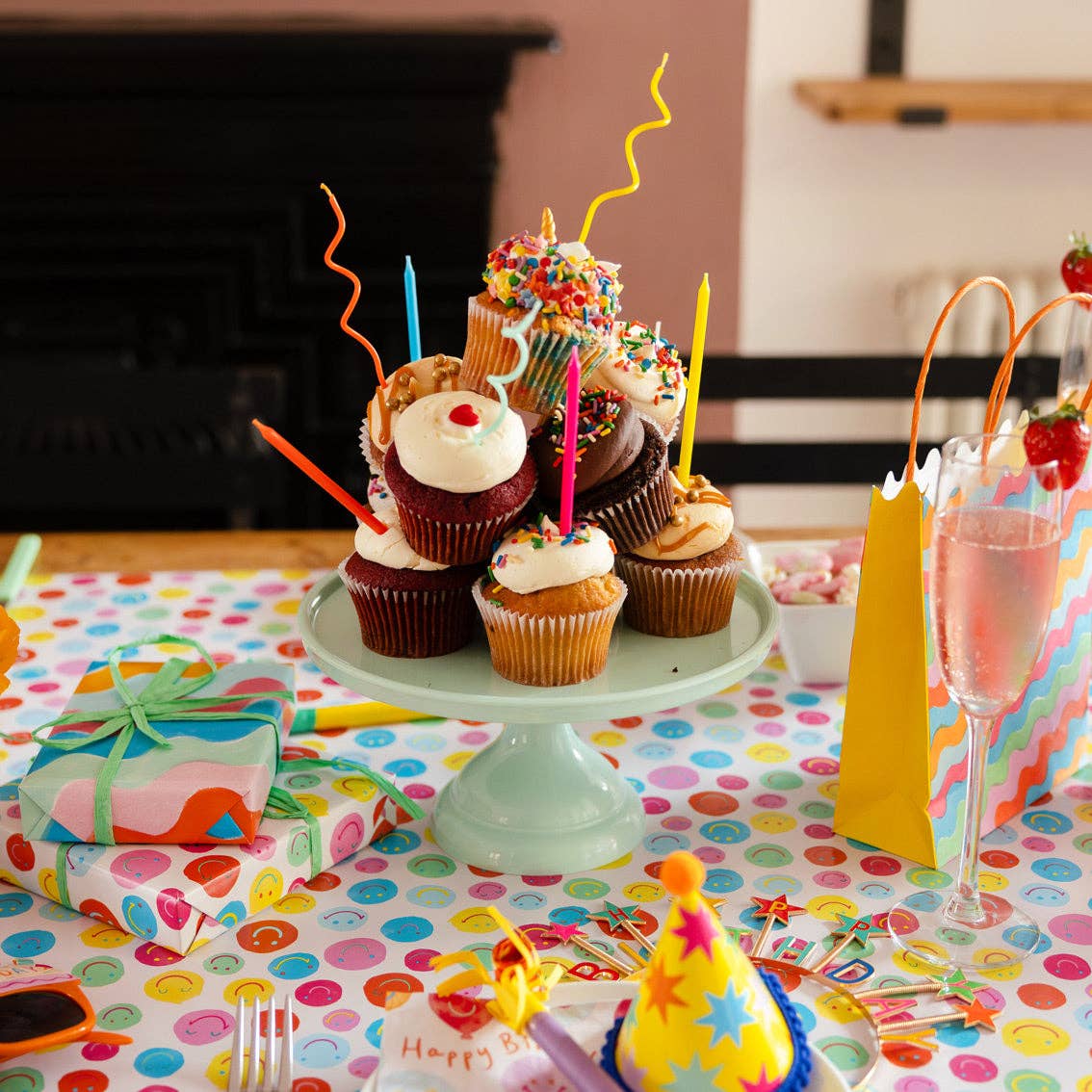 Rainbow Twisted Birthday Candles - 20 Pack