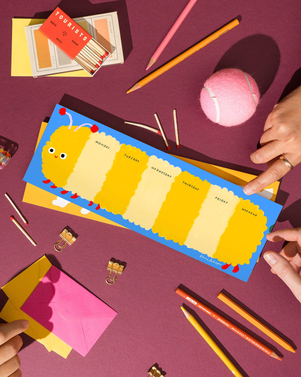 Collin Caterpillar Weekly Desk Planner Pad