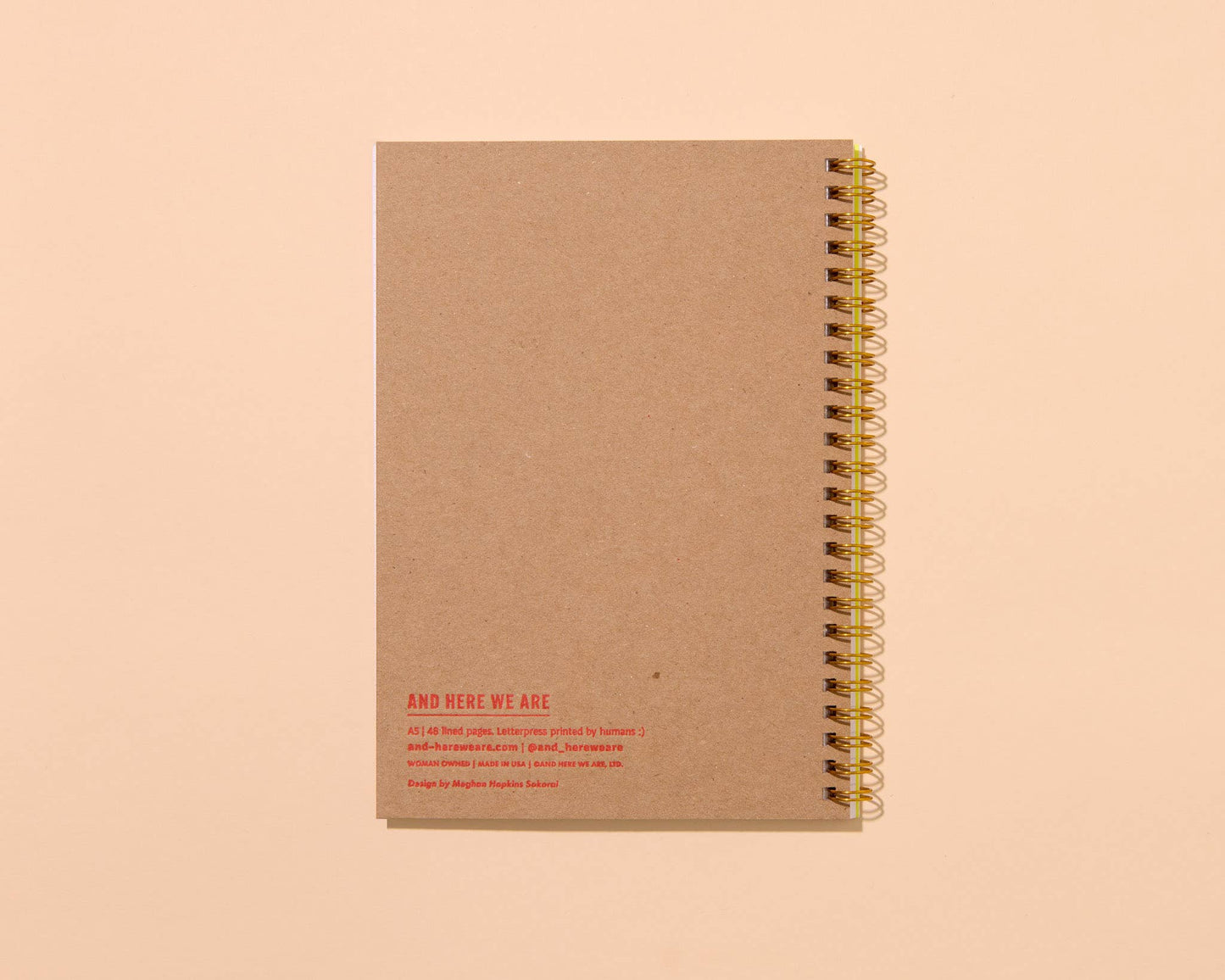 Letterpress A5 Lined Spiral Notebook—Diet Soda