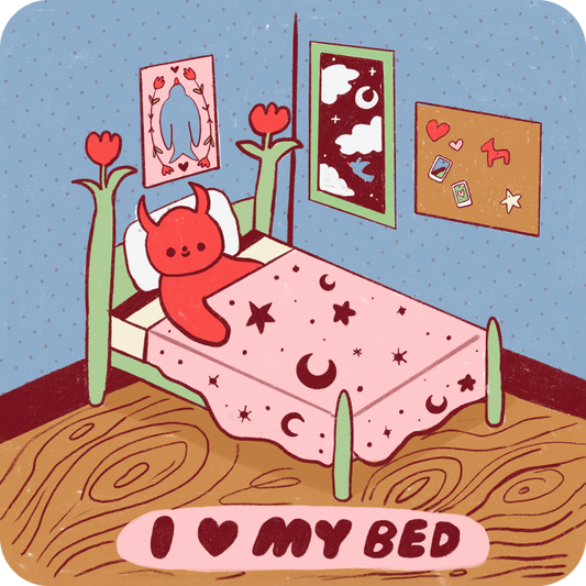 I Love My Bed Sticker