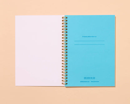 Letterpress A5 Lined Spiral Notebook—Flying Ducks