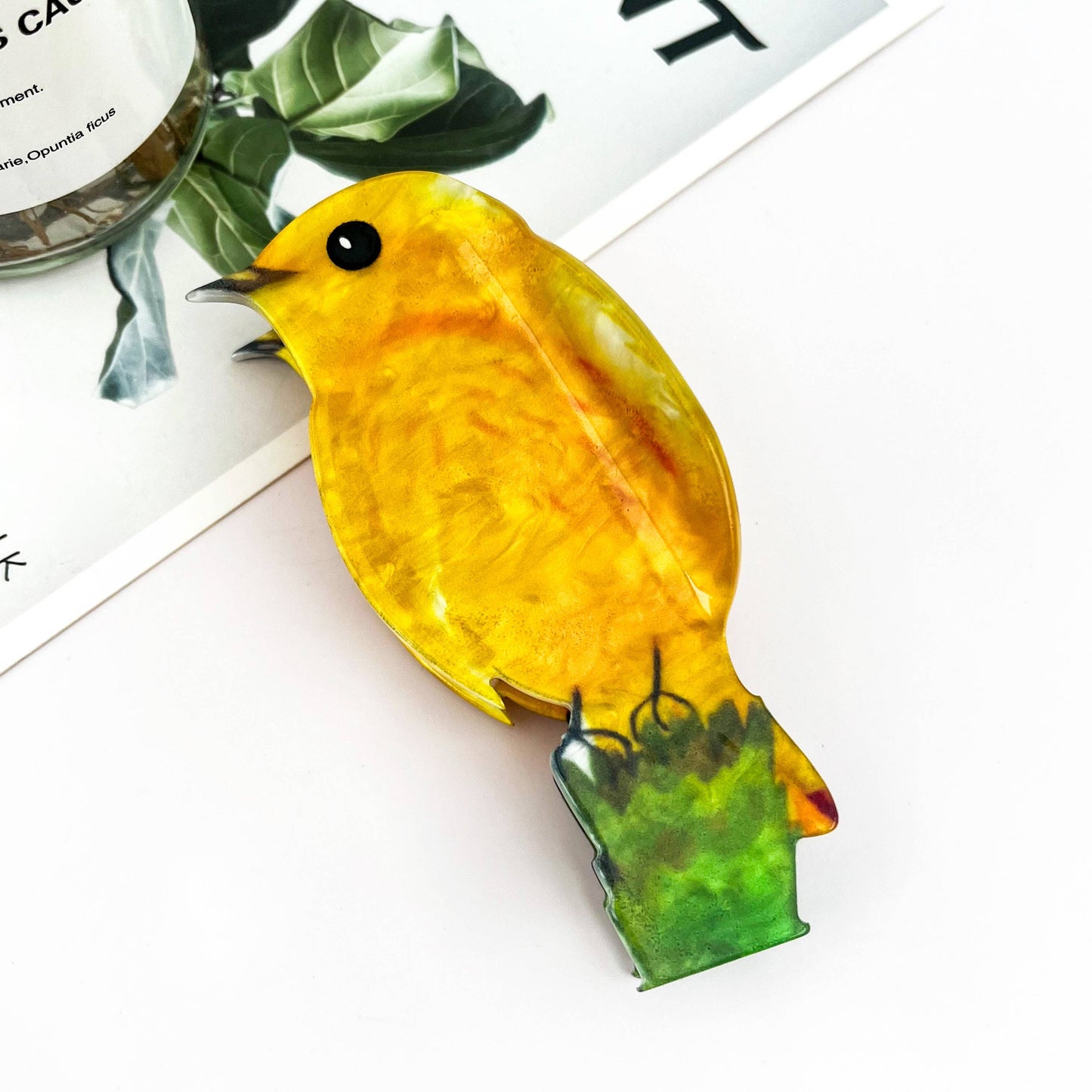 Yellow Bird Hair Claw Clip