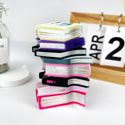 Stack of Books Hair Claw Clip