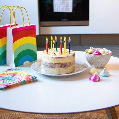 Rainbow Flame Birthday Candles - 12 Pack