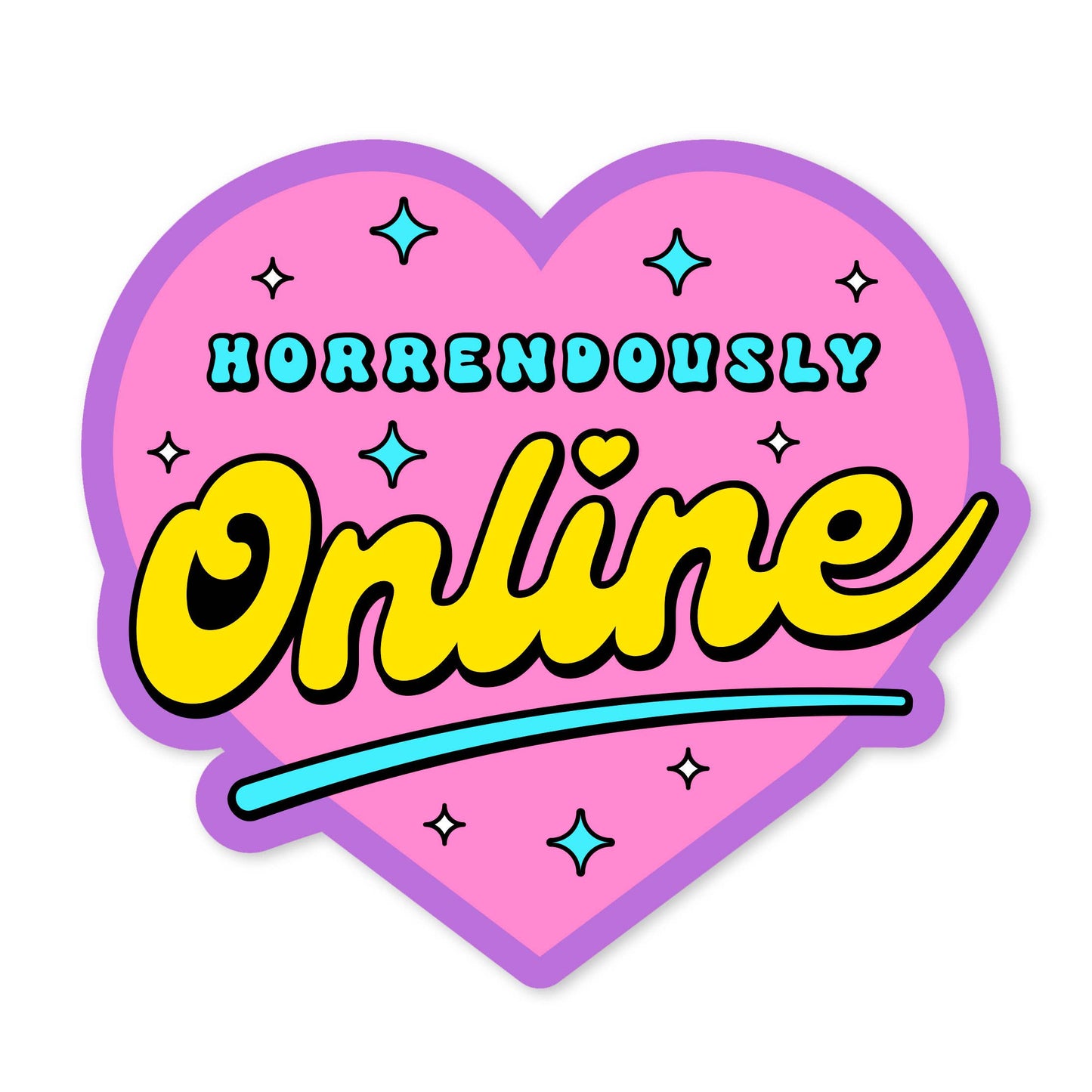 Horrendously Online Heart-Shaped Vinyl Sticker