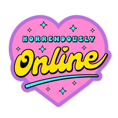 Horrendously Online Heart-Shaped Vinyl Sticker