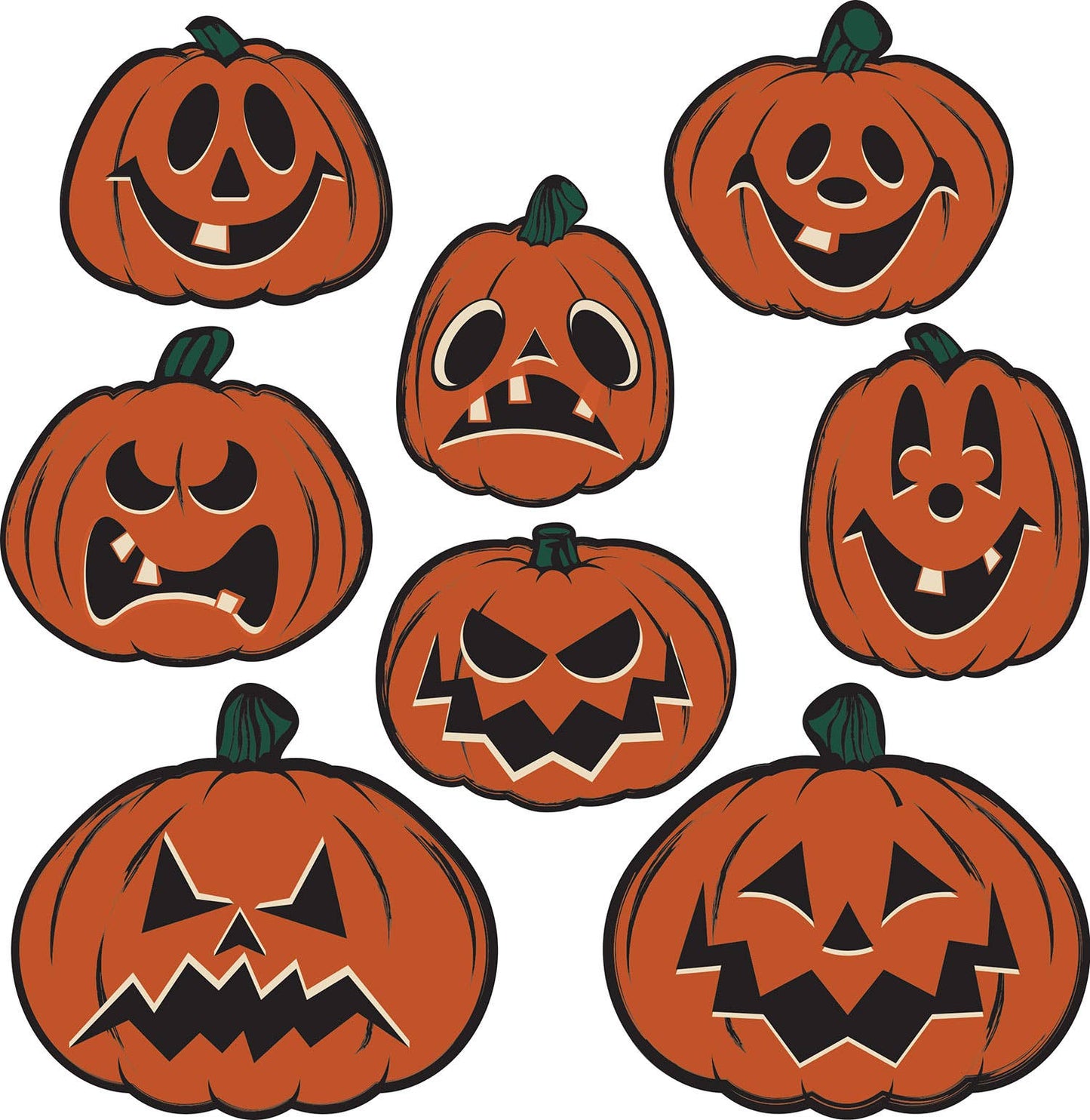 Vintage Halloween Pumpkin Cutouts, 6½"-9½", 8 per package