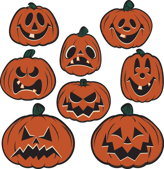 Vintage Halloween Pumpkin Cutouts, 6½"-9½", 8 per package