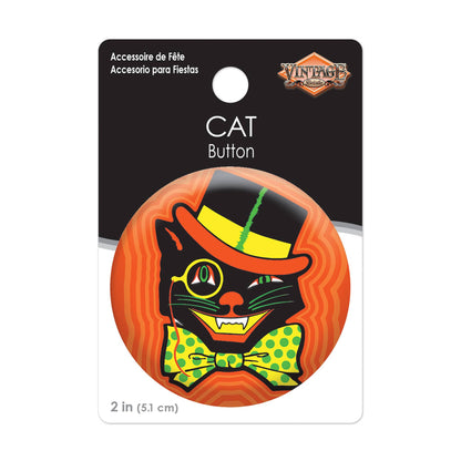 Vintage Halloween Cat 2" Button