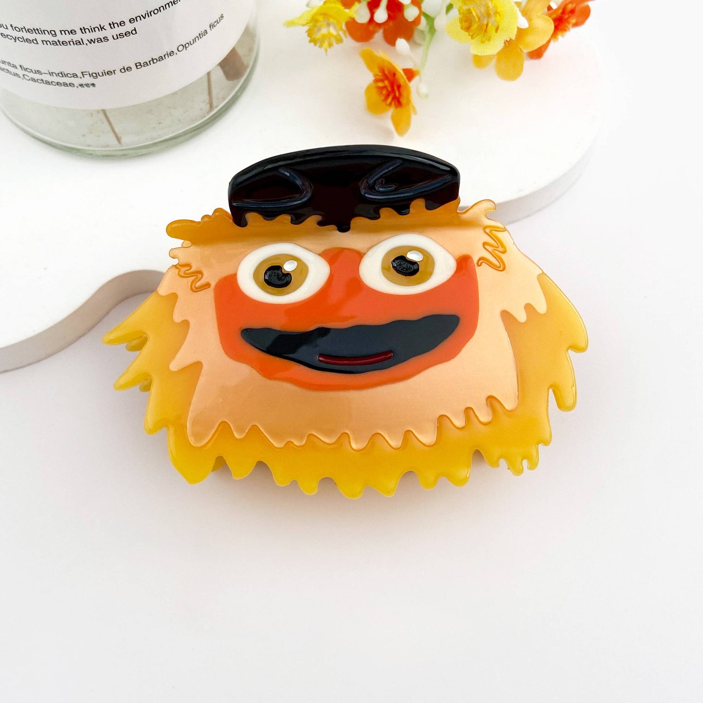Fuzzy Yellow Monster Hair Claw Clip