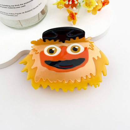 Fuzzy Yellow Monster Hair Claw Clip