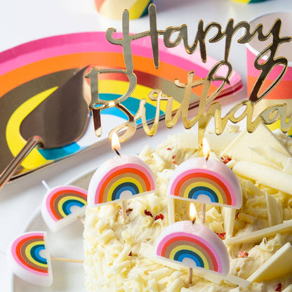 Rainbow Shaped Birthday Candles - 5 Pack