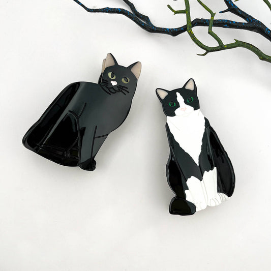 Black Cat Hair Claw Clip