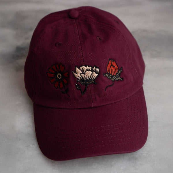 Ditsy Dad Hat: Maroon