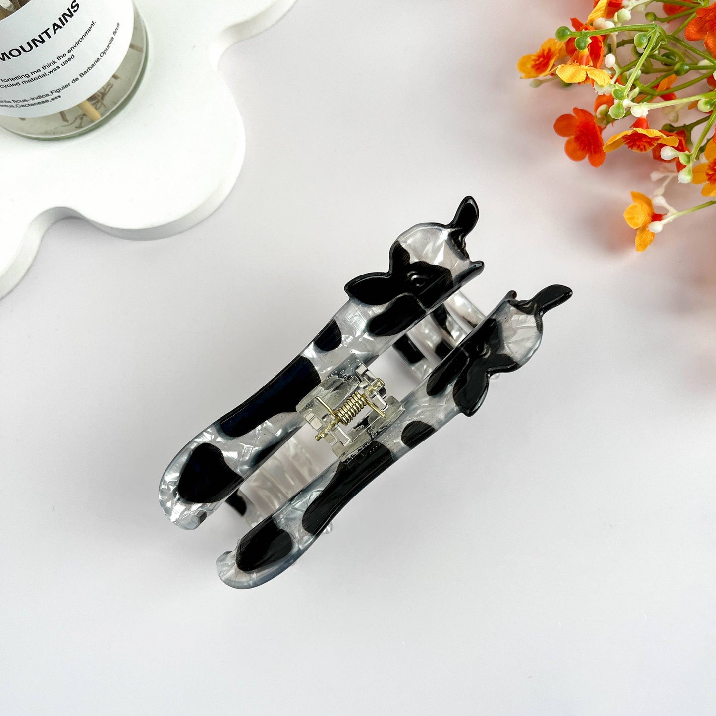 Cow Animal Hair Claw Clip