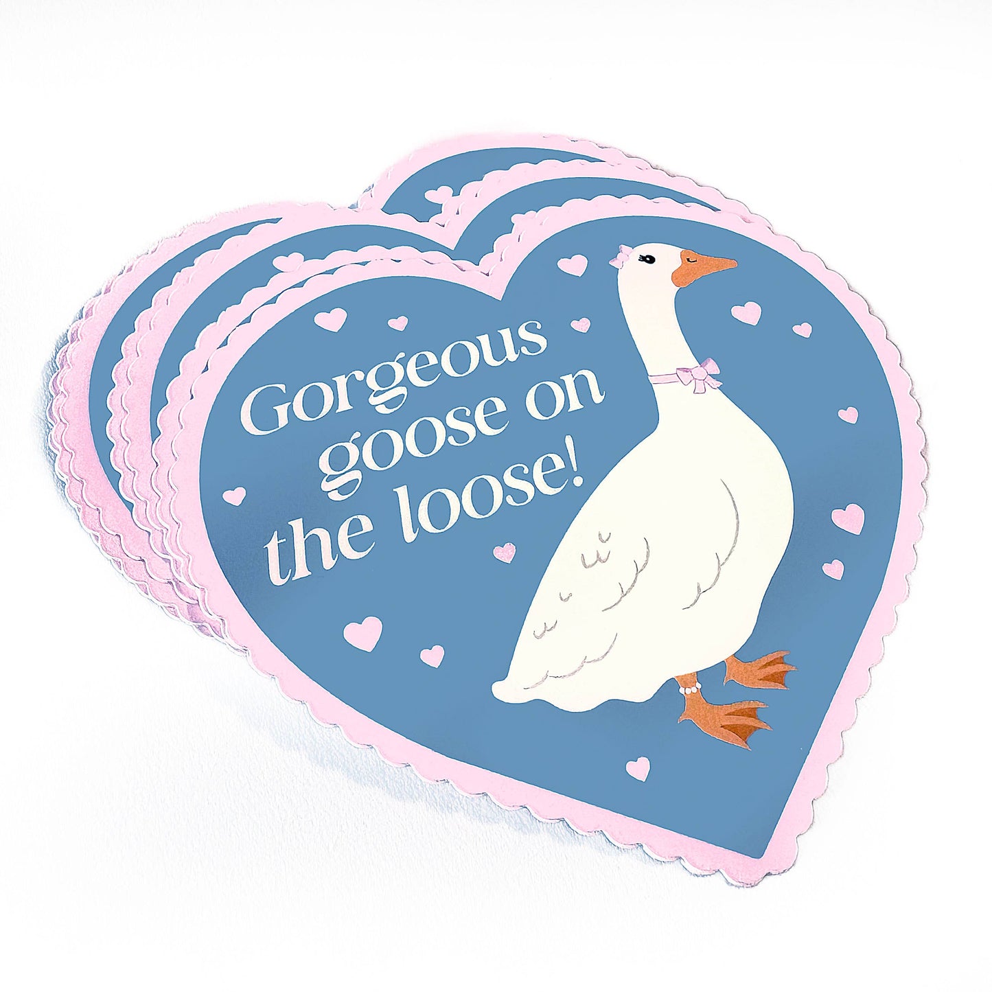 Gorgeous Goose On The Loose Funny Cute Heart Vinyl Sticker
