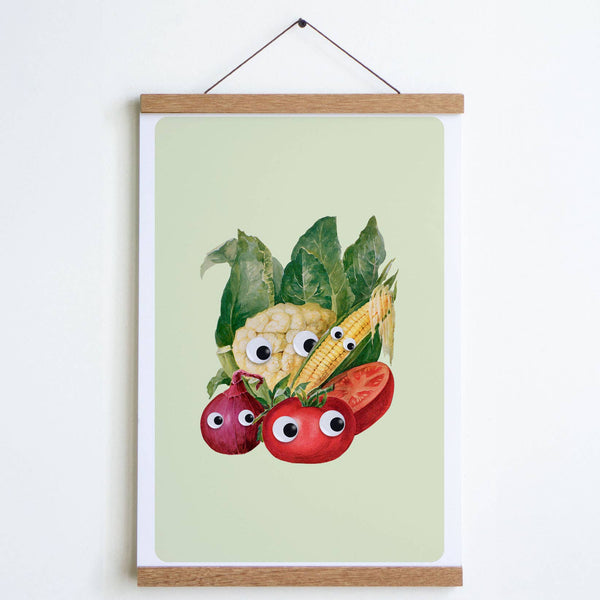 Googly Veg Print: None / Large - 12" x 18"