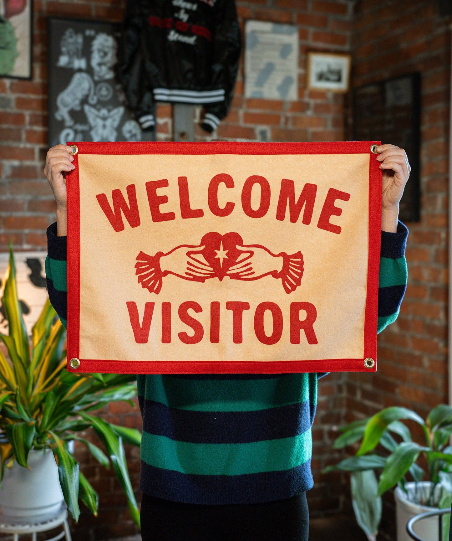Welcome Visitor Camp Flag • John Moreland x Oxford Pennant