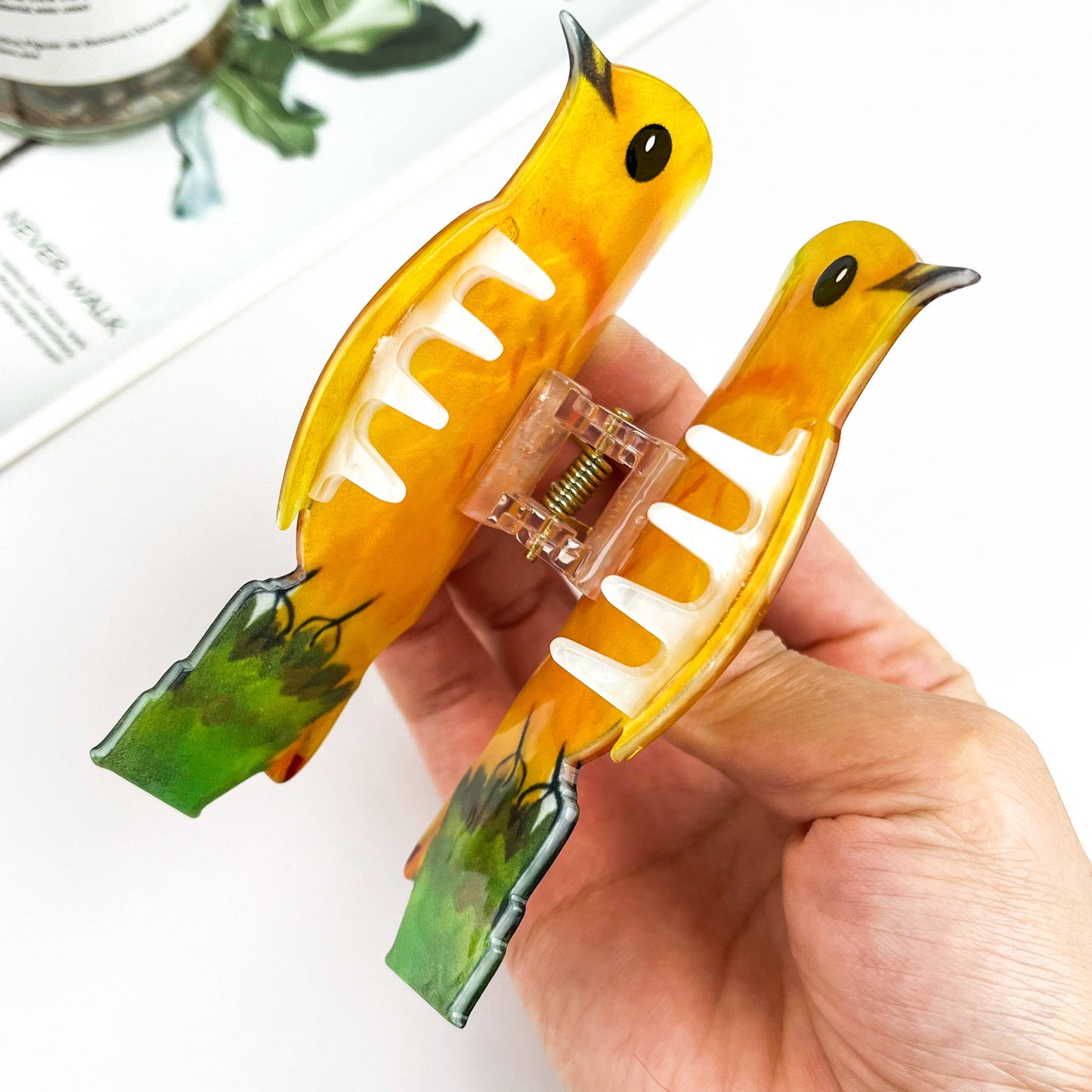 Yellow Bird Hair Claw Clip
