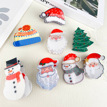 Snowman Hair Claw Clip