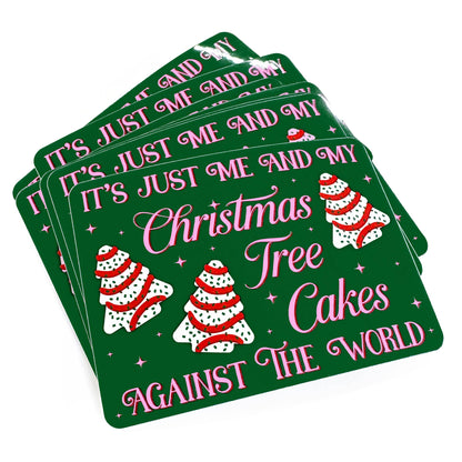 It's Just Me and My Christmas Tree Cakes Xmas Vinyl Sticker