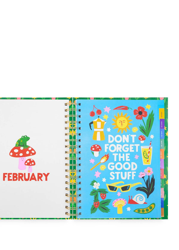 Green Tulips 12 Month Soft Cover Large Planner