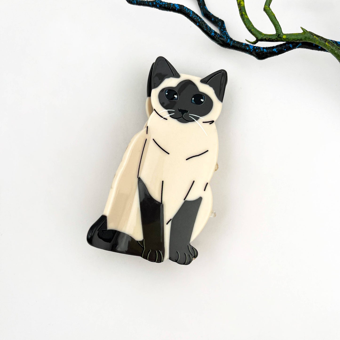 Black Cat Hair Claw Clip