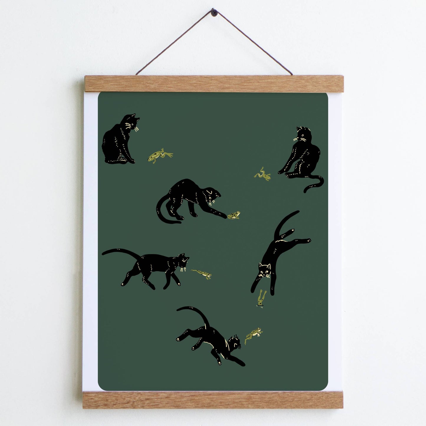 Frenemies (Cat & Frog) Print: Lilac / Small - 8" x 10"
