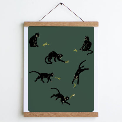 Frenemies (Cat & Frog) Print: Lilac / Small - 8" x 10"