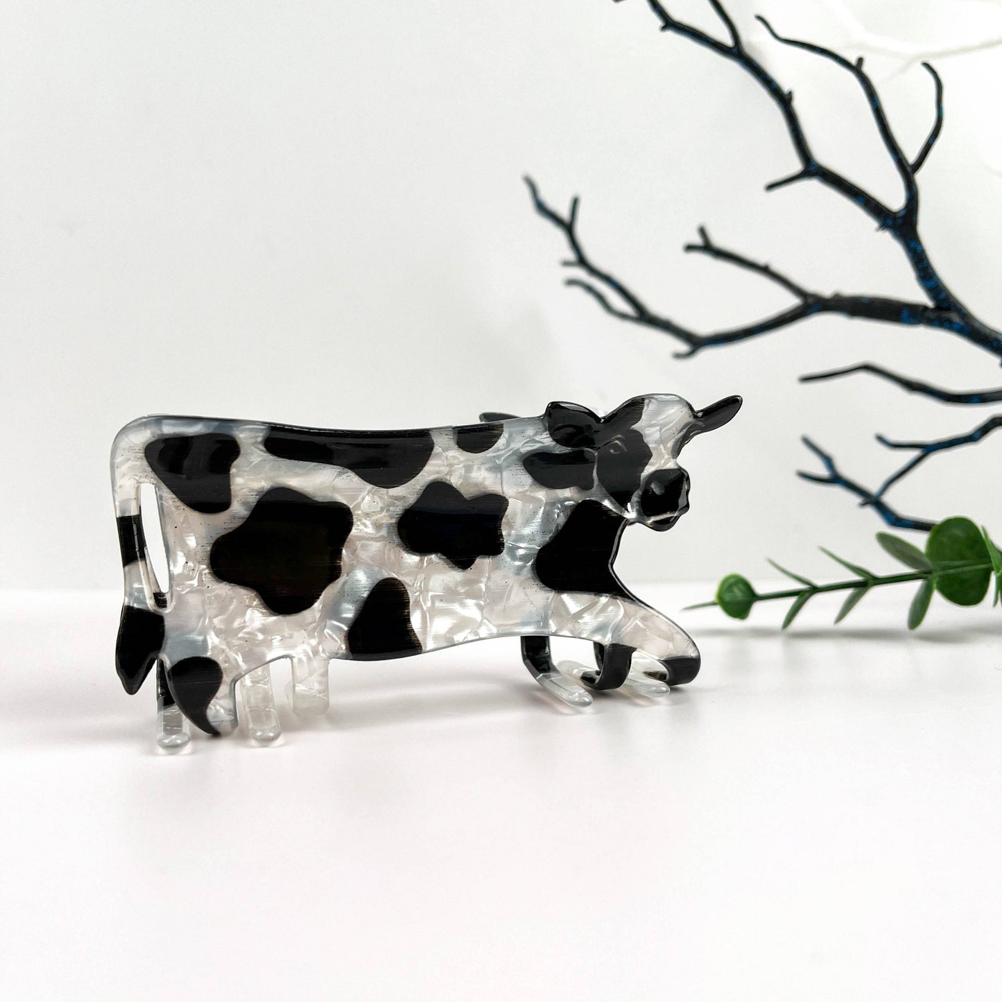 Cow Animal Hair Claw Clip
