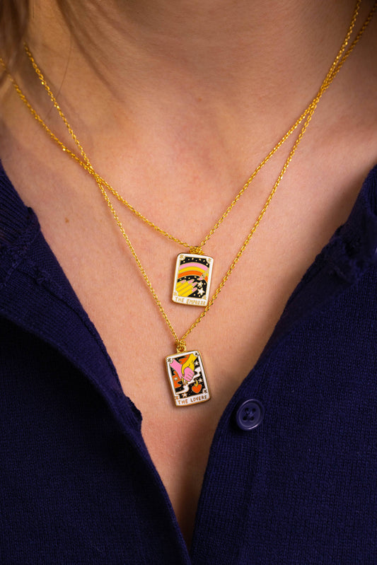 Tarot Empress Pendant Necklace - 22k Gold Gilded Jewelry