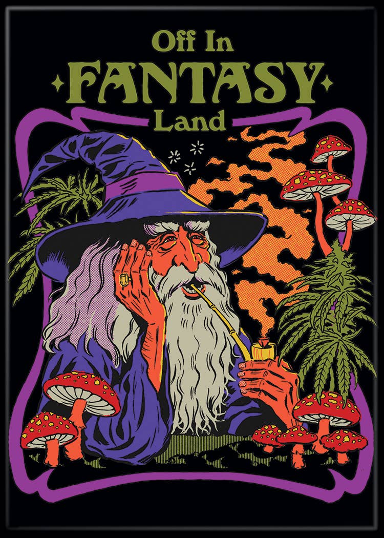 Steven Rhodes Off In Fantasy Land Magnet