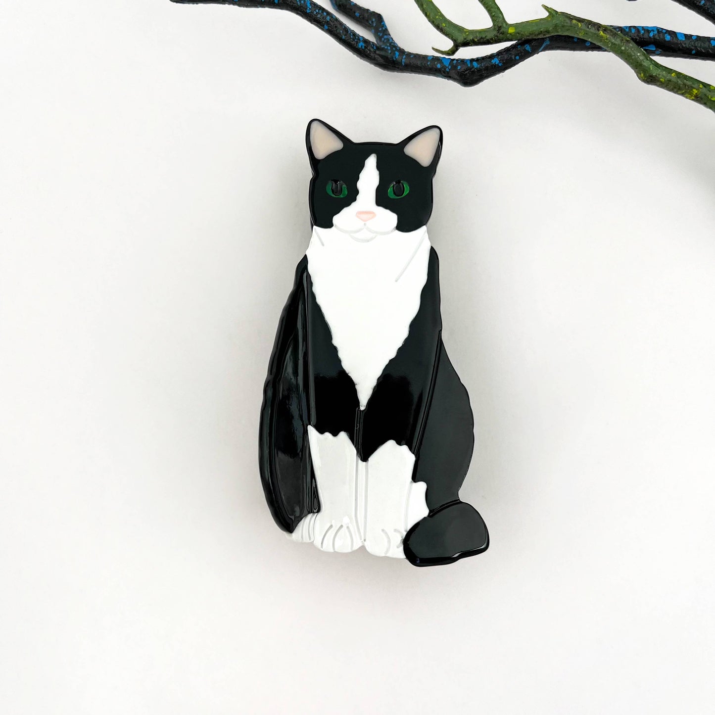 Black & White Cat Hair Claw Clip