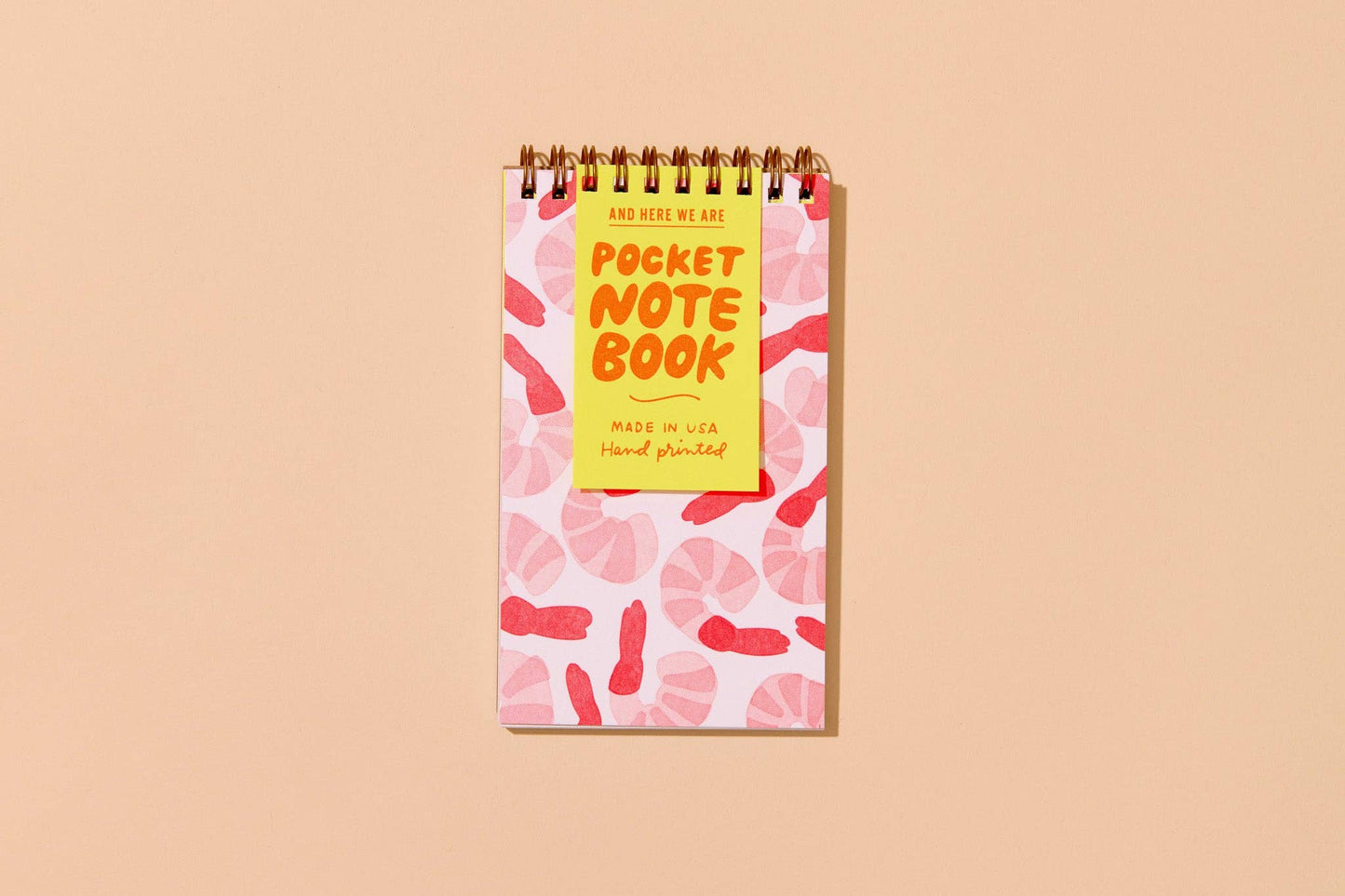 Shrimp Cocktail Letterpress Pocket-size Spiral Notebook