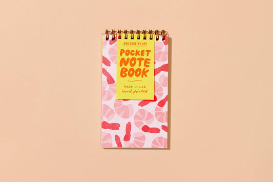 Shrimp Cocktail Letterpress Pocket-size Spiral Notebook