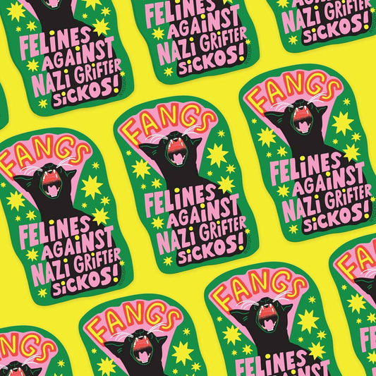 FANGS Cat Vinyl Sticker