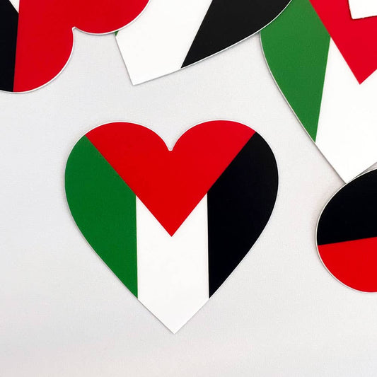 Palestine Flag Heart Sticker