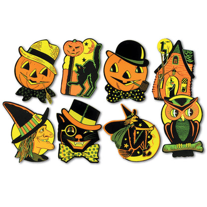 Halloween Cutouts, 8½"-9¼", 4 per package, Assortment varies